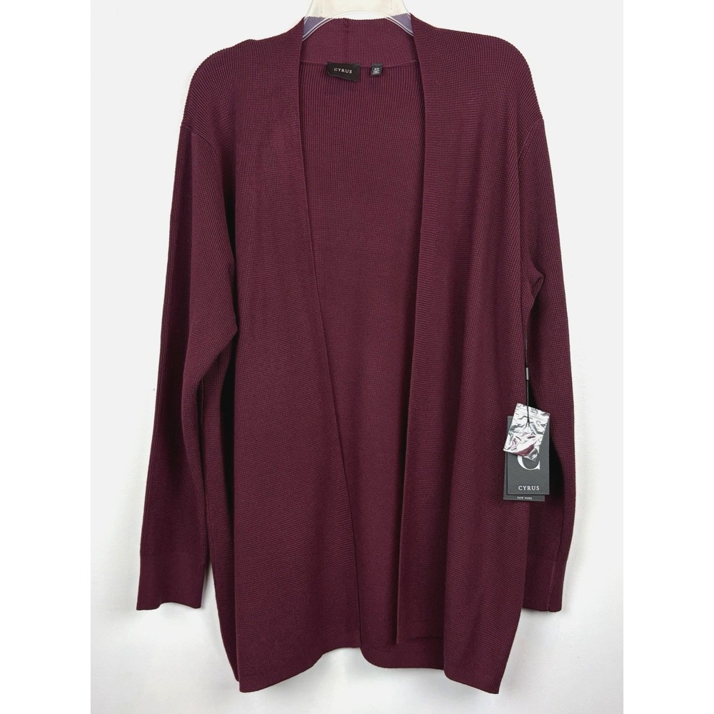 Cyrus Cardigan Sweater Womens 2X Burgundy Open Capsule Office Career New